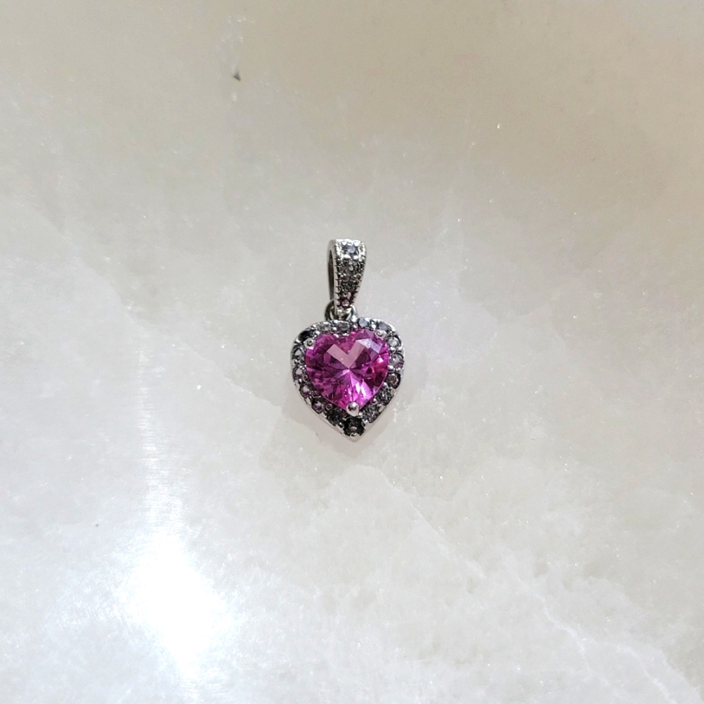 Zales Pink Heart Shaped Necklace Pendant